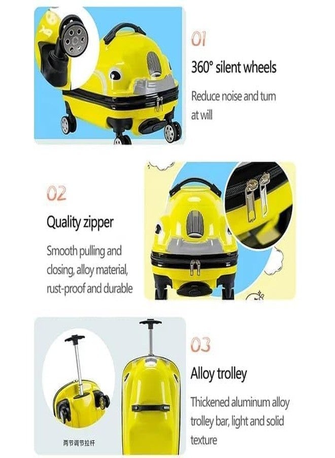 TONICTOYS حقيبة سفر أنيقة للأطفال من تونيك تويز، مقاس 18 بوصة، محمولة، بعجلات متعددة الألوان (حقيبة ترولي للأطفال للسيارة) - Image 3